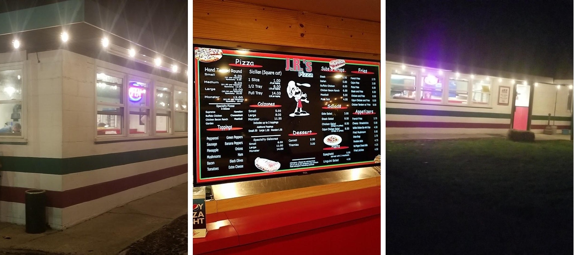 J R's Pizza Menu